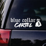 Blue Collar Cartel Decal Bumper Sticker Truck Mirror Window Windshield Men JDM