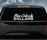 Blue Collar Dollars V8 Car Decal Truck Window Windshield Mirror Banner JDM Sticker Vinyl Men