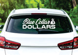 Blue Collar Dollars V8 Car Decal Truck Window Windshield Mirror Banner JDM Sticker Vinyl Men