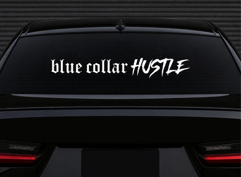 Blue Collar Hustle Car Decal Truck Window Windshield Banner JDM Sticker Vinyl
