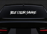 Blue Collar Savage Car Decal Truck Window Windshield Banner JDM Sticker Vinyl