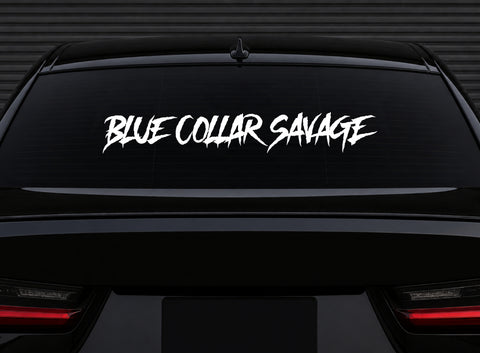 Blue Collar Savage Car Decal Truck Window Windshield Banner JDM Sticker Vinyl