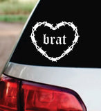Brat Barb Wire Heart Car Decal Bumper Sticker Truck Mirror Window Windshield Girls Emo Goth Blegh