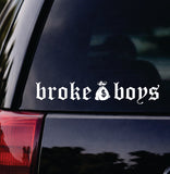 Broke Boys V2 Car Decal Bumper Sticker Truck Mirror Window Windshield Men JDM