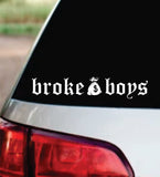Broke Boys V2 Car Decal Bumper Sticker Truck Mirror Window Windshield Men JDM