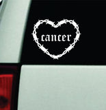 Cancer Barb Wire Heart Car Decal Bumper Sticker Truck Mirror Window Windshield Girls Zodiac Horoscope Emo Goth Blegh