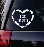 Cat Mom Barb Wire Heart Car Decal Bumper Sticker Truck Mirror Window Windshield Girls Emo Goth Blegh