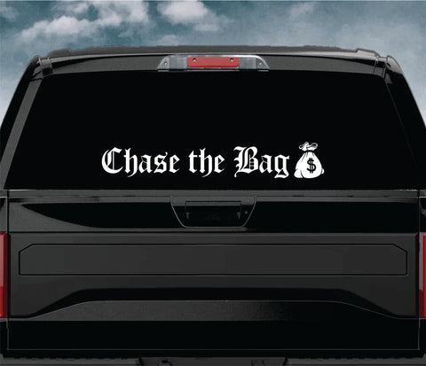 Chase The Bag Car Decal Truck Window Windshield Mirror Banner JDM Sticker Vinyl Men Blue Collar