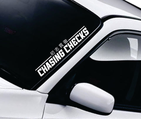 Chasing Checks V3 Car Decal Truck Window Windshield Mirror Banner JDM Sticker Vinyl Men
