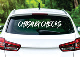 Chasing Checks Car Decal Truck Window Windshield Banner JDM Sticker Vinyl