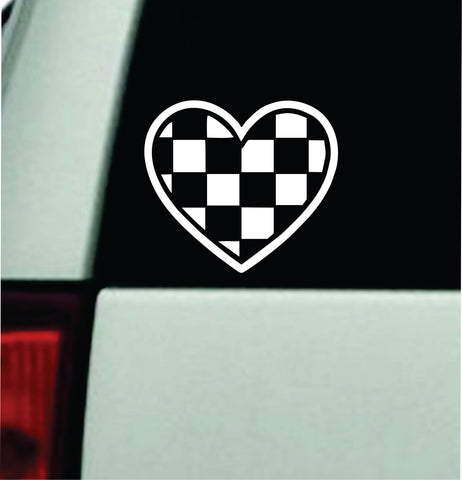 Checker Heart Car Decal Truck Mirror Window Windshield Bumper Sticker Men Girls Funny Meme