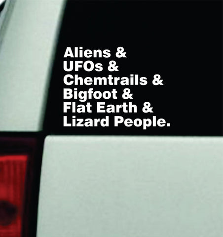 Conspiracy Theories Car Decal Truck Mirror Window Windshield Bumper Sticker Men Girls Funny Meme Alien Ufo Sasquatch