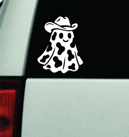 Cowboy Ghost Cow Pattern Car Decal Truck Mirror Window Windshield Bumper Sticker Men Girls Funny Cute Meme