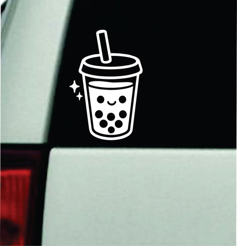 Cute Boba Tea Car Decal Truck Mirror Window Windshield Bumper Sticker Men Girls Funny Meme Cartoon