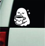 Cute Ghost Coffee Car Decal Truck Mirror Window Windshield Bumper Sticker Men Girls Funny Meme Cartoon