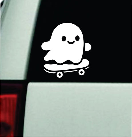 Cute Ghost Skateboard Car Decal Truck Mirror Window Windshield Bumper Sticker Men Girls Funny Meme Cartoon