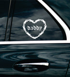 Daddy Barb Wire Heart Car Decal Bumper Sticker Truck Mirror Window Windshield Girls Emo Goth Blegh