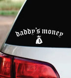 Daddy's Money Bag Car Decal Bumper Sticker Truck Mirror Window Windshield Men JDM
