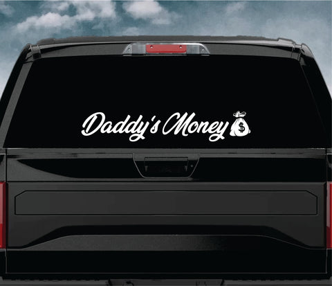 Daddy's Money V2 Car Decal Truck Window Windshield Mirror Banner JDM Sticker Vinyl Men Blue Collar