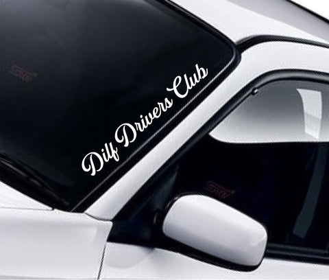 Dilf Drivers Club Car Decal Truck Window Windshield Banner JDM Sticker Vinyl Quote Funny Sadboyz Racing Club Meets