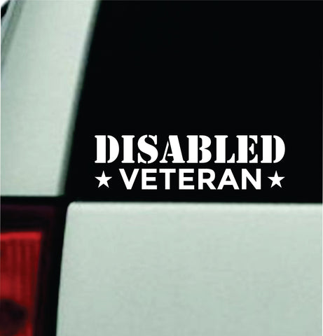 Disabled Veteran Car Decal Bumper Sticker Truck Mirror Window Windshield Girls Men USA America