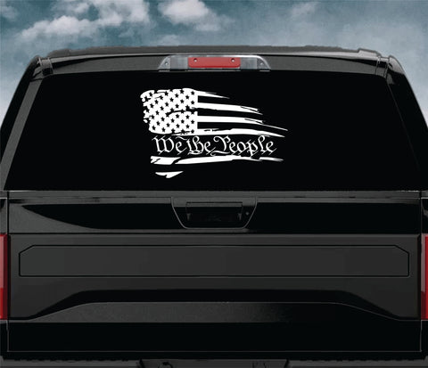 Distressed American We The People Car Decal Truck Window Windshield JDM Banner Sticker Vinyl Quote Men Automobile America USA Amendments Rights Patriotic