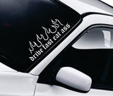 Drive Fast Eat Ass Flames Car Decal Truck Window Windshield Banner JDM Sticker Vinyl Quote Men Meets Club