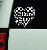 Elder Emo Checker Heart Car Decal Truck Mirror Window Windshield Bumper Sticker Men Girls Blegh Hardcore Metal Goth