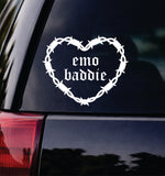 Emo Baddie Barb Wire Heart Car Decal Bumper Sticker Truck Mirror Window Windshield Girls Blegh Goth