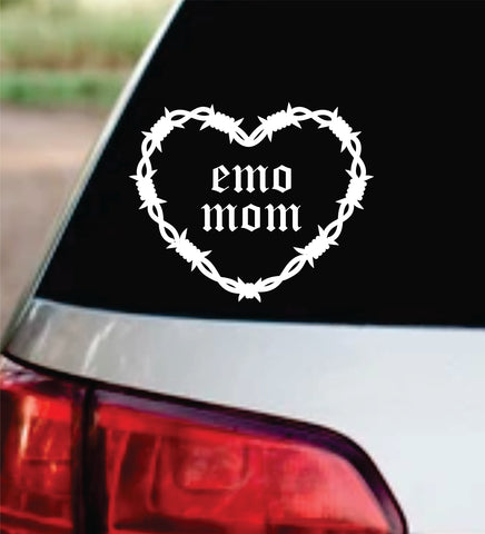 Emo Mom Barb Wire Heart Car Decal Bumper Sticker Truck Mirror Window Windshield Girls Goth Blegh