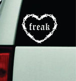 Freak Barb Wire Heart Car Decal Truck Mirror Window Windshield Bumper Sticker Men Girls Blegh Metal Hardcore Music Goth Emo