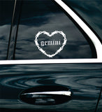 Gemini Barb Wire Heart Car Decal Bumper Sticker Truck Mirror Window Windshield Girls Zodiac Horoscope Emo Goth Blegh