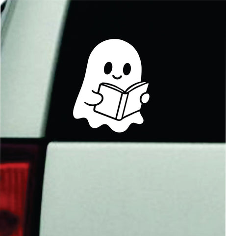 Ghost Reading Book Car Decal Bumper Sticker Truck Mirror Window Windshield Girls Cute