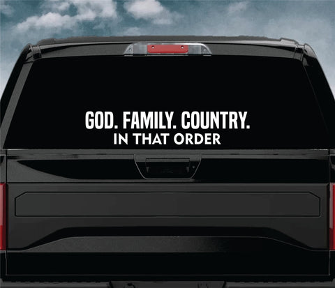 God Family Country V2 Car Decal Truck Window Windshield Banner JDM Sticker Vinyl America