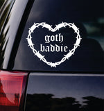 Goth Baddie Barb Wire Heart Car Decal Bumper Sticker Truck Mirror Window Windshield Girls Blegh Emo