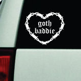 Goth Baddie Barb Wire Heart Car Decal Bumper Sticker Truck Mirror Window Windshield Girls Blegh Emo