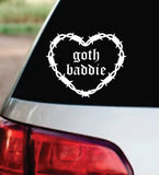 Goth Baddie Barb Wire Heart Car Decal Bumper Sticker Truck Mirror Window Windshield Girls Blegh Emo