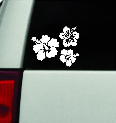 Hibiscus Flowers Car Decal Truck Window Windshield Mirror JDM Bumper Sticker Vinyl Quote Men Girls Hawaii
