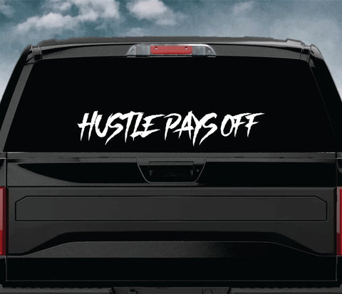 Hustle Pays Off Car Decal Truck Window Windshield Banner JDM Sticker Vinyl