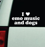 I Love Emo Music and Dogs Car Decal Truck Mirror Window Windshield Bumper Sticker Men Girls Blegh Goth Hardcore Metal