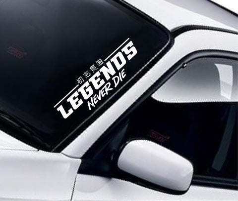 Legends Never Die Car Decal Truck Window Windshield JDM Sticker Vinyl Quote Drift Men Automobile Street Racing Sadboyz Broken Heart Club Japanese