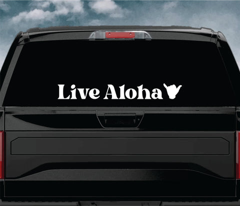 Live Aloha v2 Car Decal Truck Window Windshield Banner JDM Sticker Vinyl Hawaii