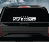 Milf and Cookies Car Decal Truck Window Windshield Banner JDM Sticker Vinyl Quote Funny Sadboyz Racing Club Meets