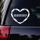 Daddy Barb Wire Heart Car Decal Bumper Sticker Truck Mirror Window Windshield Girls Zodiac Horoscope Emo Goth Blegh