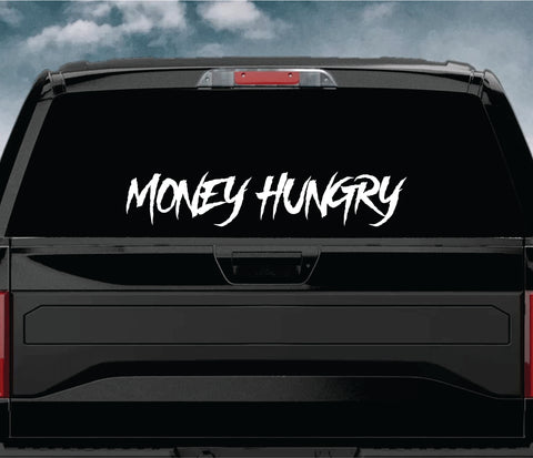 Money Hungry Car Decal Truck Window Windshield Banner JDM Sticker Vinyl