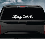 Money Talks V3 Car Decal Truck Window Windshield Mirror Banner JDM Sticker Vinyl Men Blue Collar