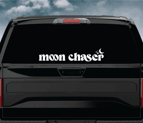 Moon Chaser Car Decal Truck Window Windshield JDM Sticker Vinyl Quote Drift Girls Funny Sadboyz Racing Men Broken Heart Club