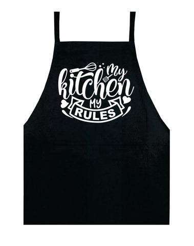 My Kitchen My Rules V2 Apron Bbq Barbeque Cook Grill Chef Bake Food Funny Gift Men Girls Mom Dad Gift