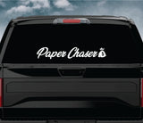 Paper Chaser V2 Car Decal Truck Window Windshield Mirror Banner JDM Sticker Vinyl Men Blue Collar