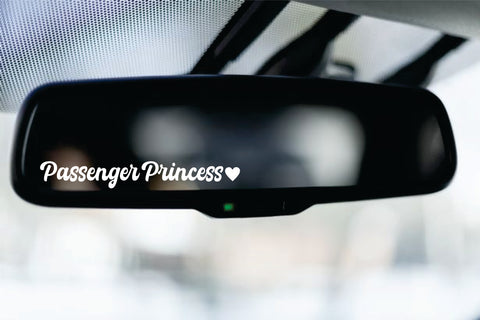 Passenger Princess V8 Car Decal Truck Window Windshield Visor Mirror JDM Bumper Sticker Vinyl Quote Girls Cute